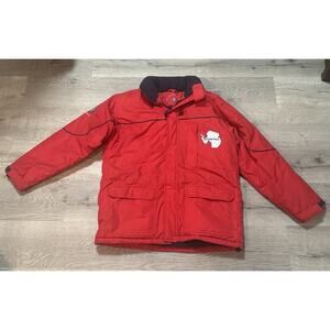 Compagnie Du Ponant Antarctica Parka Jacket Coat Sz S Red Hooded Pockets